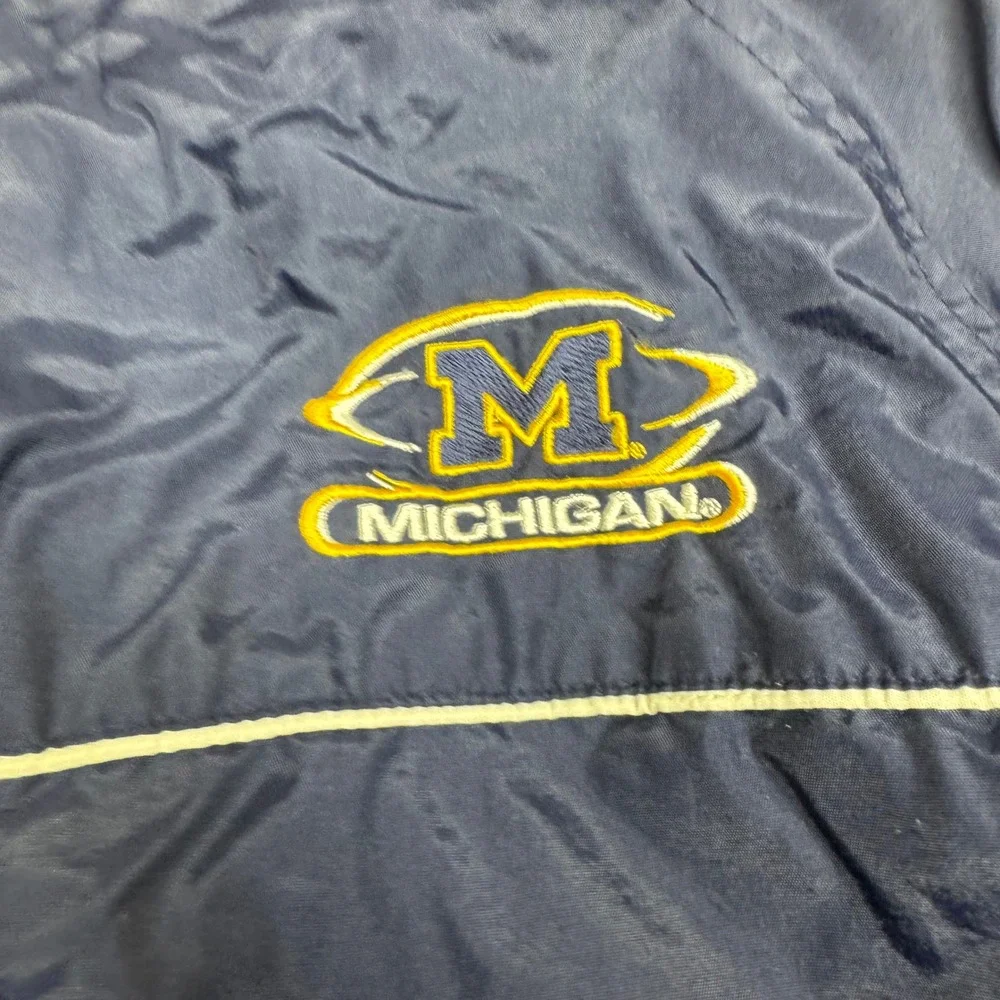 Starter Michigan Wolverines Mens 3XL Navy Blue Windbreaker Jacket - Picture 2 of 6